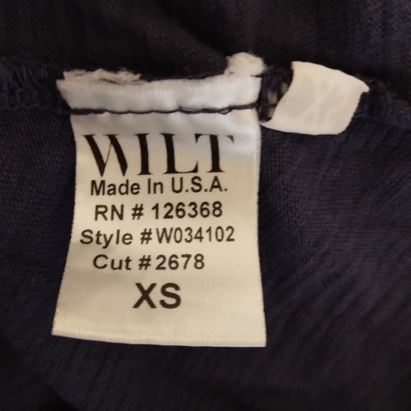 XS Wilt T-Shirt Dress Blue 100% Cotton TRAPEZE V-NECK SHIRT DRESS SHORT SLEEVES - Picture 7 of 8